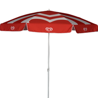 RPET 160g Base de chaise d'extérieur Sun premium Parapluie de plage 36 pouces Blanc Rouge Couleur Parapluie de plage promotionnel avec logo imprimé