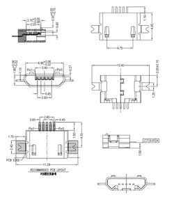 Port de charge <span class=keywords><strong>micro</strong></span> <span class=keywords><strong>USB</strong></span> vertical 5Pin Mid Mount 1.0mm Smt <span class=keywords><strong>Micro</strong></span> <span class=keywords><strong>USB</strong></span> <span class=keywords><strong>Femelle</strong></span> B Type Connecteur - Product Image 3