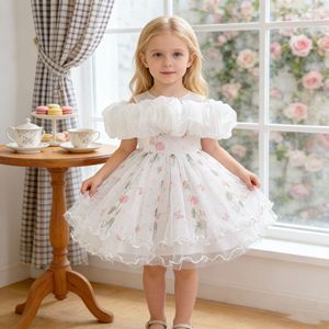 Nouvelle Robe de Cérémonie <span class=keywords><strong>Tutu</strong></span> <span class=keywords><strong>Rose</strong></span> Respirante en Coton Uni avec Nœud pour Bébé Fille MQATZ, Longueur Genou, pour Anniversaire et Mariage, Été, ODM L3022XZ - Product Image 3