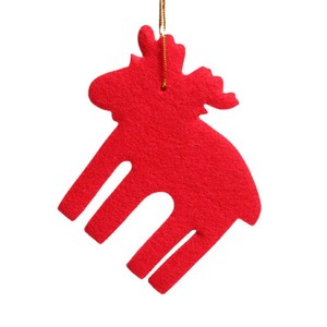 Cintre cadeau artisanal en feutre-Décoration de sapin de Noël dessin animé wapiti feutre petit pendentif - Product Image 6