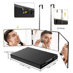 Miroir <span class=keywords><strong>de</strong></span> maquillage en gros, miroir <span class=keywords><strong>de</strong></span> vanité LED pliable à trois volets, miroir cosmétique portable <span class=keywords><strong>de</strong></span> bureau pour le rasage - Product Image 5