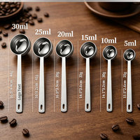 Cuillère doseuse en acier inoxydable écologique, personnalisable avec logo, 5ML/10ML/15ML/20ML/30ML, compatible lave-vaisselle, pour la cuisine domestique