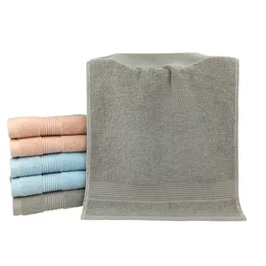 Cheap Custom Logo Hotel Beauty Home Soft Popular Grey Cotton Face Bath Hand Towels