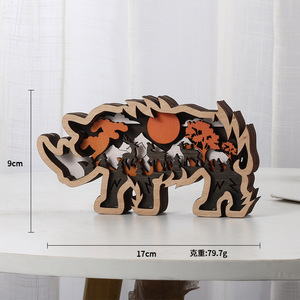 Decoraciones <span class=keywords><strong>de</strong></span> animales tallados en madera artesanías muebles creativos decoración hueca multicapa estatuilla adornos familia <span class=keywords><strong>Cristo</strong></span> - Product Image 6