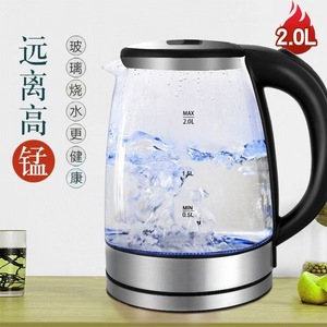 Hervidor de vidrio de borosilicato de 2L con apagado automático y tapa, luz azul, hervidor con protección contra ebullición en seco - Product Image 5