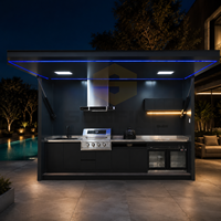 Meubles de cuisine modulaires modernes pour l'extérieur, pour le divertissement familial dans la cour