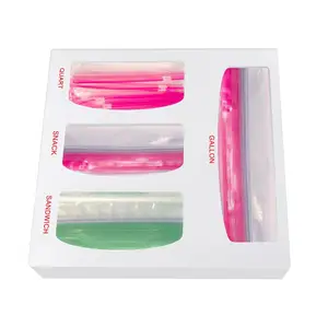 new design plastic white color variations Acrylic ziplock bag storage organizer assemble with foil for kitchen drawer