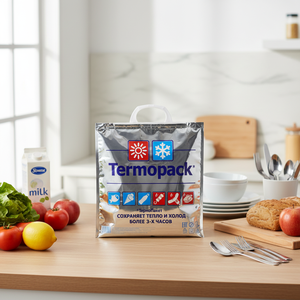 <span class=keywords><strong>Bolsa</strong></span> isotérmica desechable de aluminio con asa de plástico térmico para alimentos, diseño de logotipo personalizado, para alimentos calientes y fríos - Product Image 2