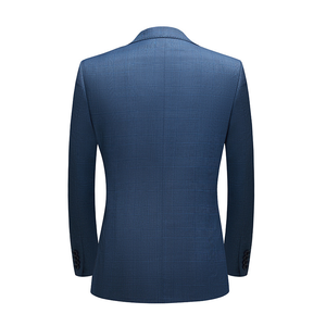 Conjunto de <span class=keywords><strong>traje</strong></span> formal de hombre de <span class=keywords><strong>tres</strong></span> <span class=keywords><strong>piezas</strong></span> <span class=keywords><strong>azul</strong></span> <span class=keywords><strong>marino</strong></span> para primavera y verano, trajes de hombre de negocios - Product Image 3