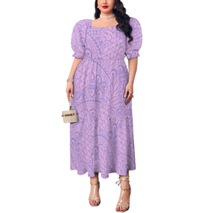 Abito a maniche a bolle per adulti Plus Size da donna 1 MOQ polinesiano samoano con motivo tribale eco-friendly lanterna da <span class=keywords><strong>palazzo</strong></span> - Product Image 3
