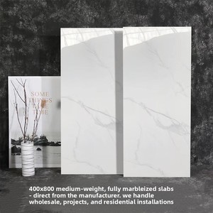 Azulejos Modernos y Sencillos de Porcelana para Todo el Hogar, 400x800, Antideslizantes, para Interiores, Sala de Estar, Cocina, Baño, Pared, con Patrón <span class=keywords><strong>Brillante</strong></span> - Product Image 4