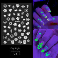 Autocollants pour ongles TSZS qui brillent dans le noir, autocollants lumineux pour ongles, flocons de neige, papillon, flamme, lune, étoile, décoration de manucure pour fête