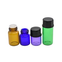 Flacons en verre colorés 1ml 2ml 3ml 5ml bouteilles en verre d'échantillon de parfum d'huile essentielle avec bouchon à vis noir