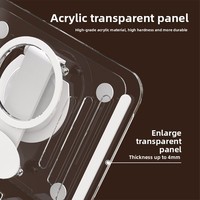 Nouveau support de tablette en acrylique transparent pour téléphone de bureau iPad avec base rotative, design pliable et hauteur réglable - Vente en gros