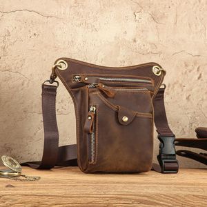 Sac bandoulière homme Dujiang en cuir Crazy Horse, sac banane multifonctionnel pour activités de plein air et équitation, pochette pour téléphone - Product Image 3