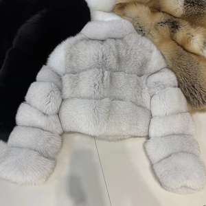 Nouvelle veste d'hiver en fourrure de renard véritable, manteaux courts en fourrure de renard pour femmes, vestes en fourrure blanche naturelle - Product Image 4
