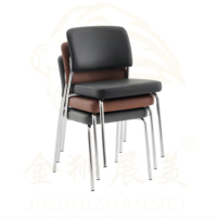 Chaises empilables modernes en similicuir rembourrées en mousse pour réception, salle d'attente, conférence, formation
