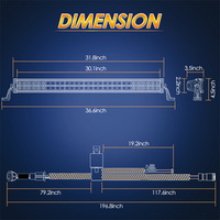 Faisceau combiné de 32 pouces 180W lumière blanche principale ambre ou barre lumineuse LED DRL blanche avec faisceau de câbles automatique et interrupteur