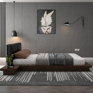 Мебель для спальни, кровать из цельного дерева на платформе с татами, современная кровать размера «King-Size» для проживания в отеле или домашнего использования - Product Image 3