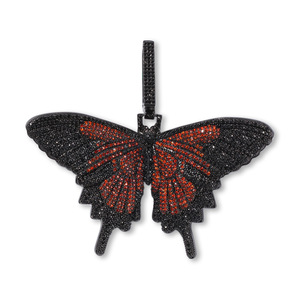 Popular púrpura mariposa Cuba colgante collar con circón oro joyería moda Bling diamante para Mujeres Hombres collares grandes - Product Image 6