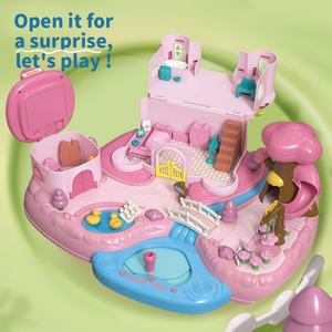 Ensemble de jeu d'imitation pour enfants en plastique ABS, Château de rêve de princesse avec lumières musicales et contrôle magnétique, pour l'éveil éducatif et l'interaction parent-enfant - Product Image 4