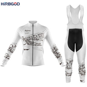 HIRBGOD <span class=keywords><strong>hiver</strong></span> espagne hommes ensemble de vêtements de vélo minimalisme valeur et confort maillot de cyclisme vélo vêtements costume décontracté vélo <span class=keywords><strong>tenue</strong></span> Kit - Product Image 4
