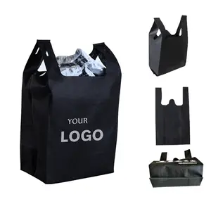 Wholesale Customized Recycled Shopping T-shirt Non Woven Bag With Printing Logo
