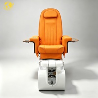Ensemble de fauteuil électrique pour pédicure et manucure, tabouret, mobilier de salon de beauté de luxe, lampe LED 7 couleurs, vibration, inclinaison, jet sans tuyau