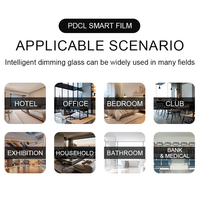 Film en verre intelligent PDLC commutable Protection de la vie privée avec caractéristique auto-adhésive Design moderne pour la décoration intérieure