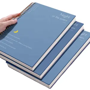 Cuaderno de doble espiral de metal ecológico, cuaderno de bobina con bolígrafo de papel reciclable para regalo de promoción