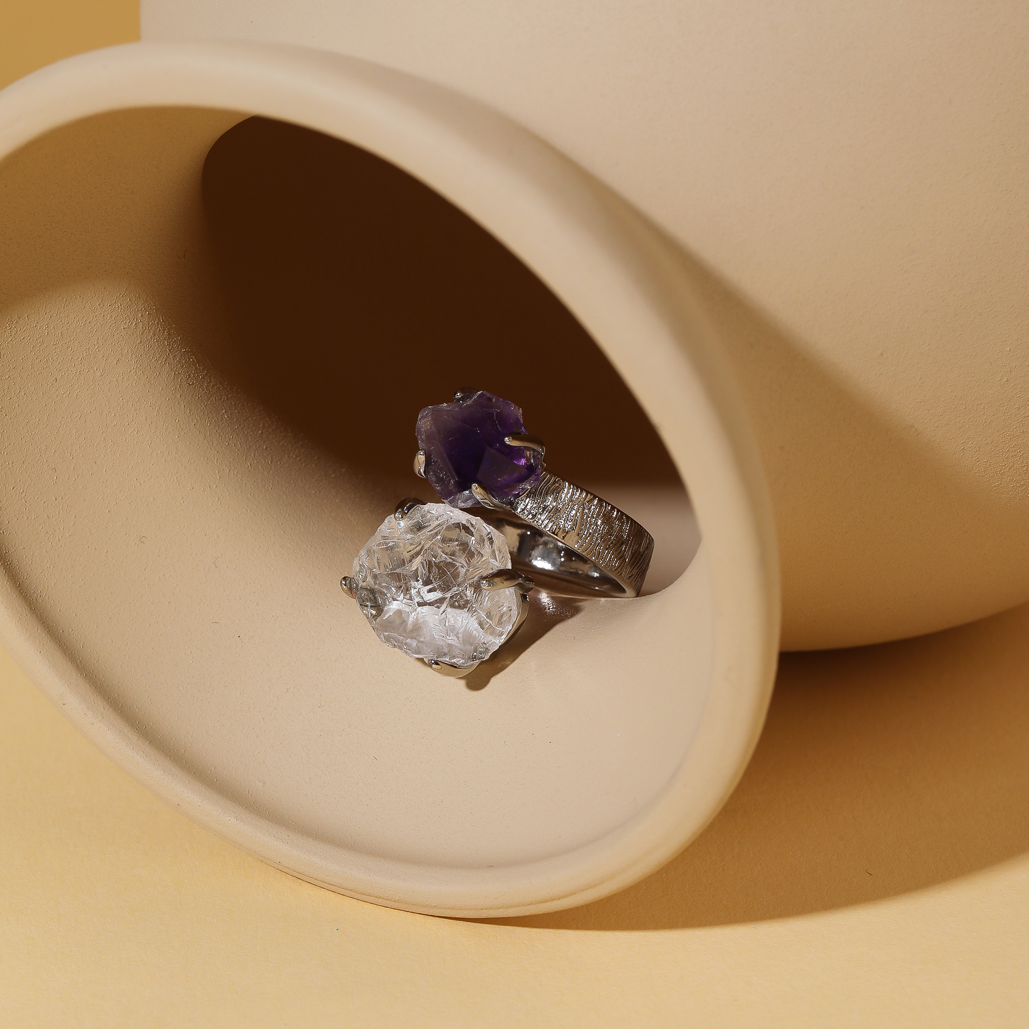 Améthyste et Quartz Clair