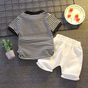 <span class=keywords><strong>Costume</strong></span> d'été pour garçon, nouvelle mode d'été, ensemble deux pièces à manches courtes rayé - Product Image 2