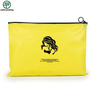 ถุงซิปล็อคแบบรีไซเคิลเคลือบด้านโฮโลแกรมพิมพ์โลโก้ได้ วัสดุ PE กันน้ำ สำหรับบรรจุภัณฑ์วิกผม รองเท้า ถุงเท้า ซิปแบบสไลเดอร์ - Product Image 3