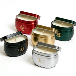 Contenants de bougies en métal de luxe de 8 onces avec couvercles, logo personnalisé, pour l'emballage artisanal - Product Image 3