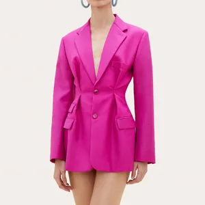 Wholesale custom jacket formal pink blazer dress femme blazers ladies women blazer jacket for women