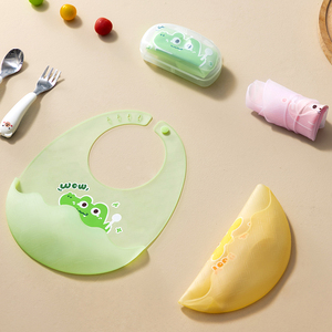 Babero de Silicona de Grado Alimenticio, Libre de BPA, Impermeable, Ajustable, Ecológico, con Diseño de Animales, Recolector de Comida para Bebés y Niños Pequeños - Product Image 4