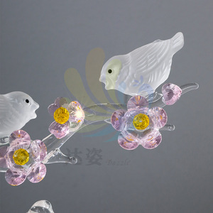Adorno de pájaro con forma de rama de cristal, decoración para el hogar, regalo para parejas y amigos - Product Image 2