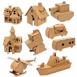 Jouet de maison <span class=keywords><strong>en</strong></span> <span class=keywords><strong>carton</strong></span> à assembler soi-même pour enfants, modèle éducatif 3D, char, avion, voiture, pour les 0-24 mois, à monter <span class=keywords><strong>en</strong></span> 5 minutes - Product Image 4