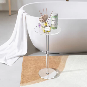 Mesa de Centro Moderna de Acrílico para Espacios Pequeños, Dormitorio/Sala de Estar, 10" L x 10" W x 21.3" H, Mesa Auxiliar/Lateral, Fácil de Armar, Transparente - Product Image 2
