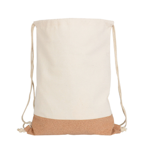 Sac à dos en toile recyclée BSCI en gros, petit sac à cordon, sac à déjeuner en toile de coton pour le sport - Product Image 3