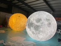 Sphère lunaire gonflable autogonflante avec système LED lumineux pour la décoration de lieux photo et les gonflables publicitaires