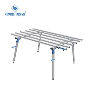 Banco de trabajo para herramientas de gran formato, mesa de trabajo de aluminio 1951618300, 185x28x18cm, pierna plegable, 200kg, 1,4 M, 1,8 M