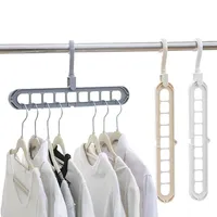 Cintres en plastique pour vêtements Rectangle peu encombrant pliable cintre armoire Double 3 fils clavier mécanique vêtements en plastique