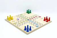 Vente chaude Nature Planche De Bois Ludo Jeu Populaire Table D'intérieur Jeu D'échecs avec Horloges et Pièces Chinoises