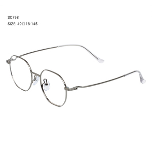 Trọng lượng nhẹ thanh lịch màu sắc với siêu mỏng đền retro vòng tròn rõ ràng lens không theo toa kim loại khung kính - Product Image 5