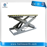 Plateforme de travail verticale à ciseaux sur rail avec arrêt automatique et élévateur hydraulique pour le transit de marchandises en entrepôt multi-étages