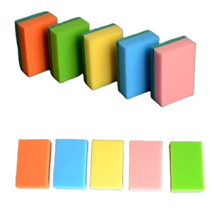 Bền nhà bếp miếng bọt biển cọ rửa miếng đệm món ăn làm sạch miếng bọt biển làm sạch màu vàng màu xanh lá cây <span class=keywords><strong>OEM</strong></span> màu Tính năng sinh thái vật liệu miếng bọt biển - Product Image 2