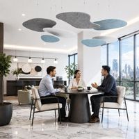 Panneau acoustique moderne en feutre PET insonorisant avec NRC 0.9, imperméable et écologique pour hôtels, appartements et plafonds suspendus