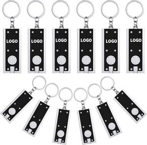 Custom Logo LED Keychain Flashlight Mini <b>Square</b> LED Keychain Light 12 Lumen Portable Bright <b>Battery</b> Powered Key Ring Torch - Product Image 2