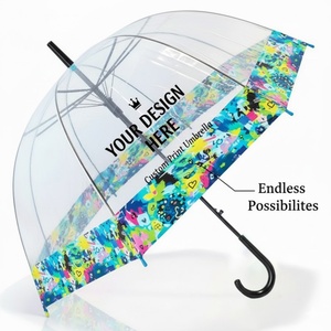 PVC POE Clear Transparent Bubble Design Manual Kids Straight <b>Umbrella</b> Auto Open Cute Style 90cm Diameter 8 Ribs Children - Product Image 4